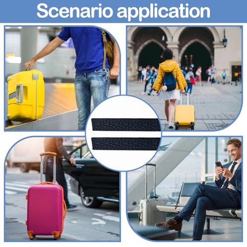 Huybaa 4 Stück Silikon Gepäck-Radschutz, Kofferrollen Schutz, rutschfest und Geräuscharm, Bürostühle und gepäckradschützer, Wasserdicht und Verschleißfest, Länge Anpassbar (Schwarz)