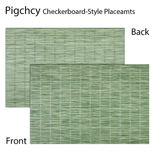 Pigchcy Countryside Placemats Set Of 4 Woven Heat-Resistant Placemats Washable Easy To Clean Table Mats For Dining Room And Decor (Pear Green) #TOP2