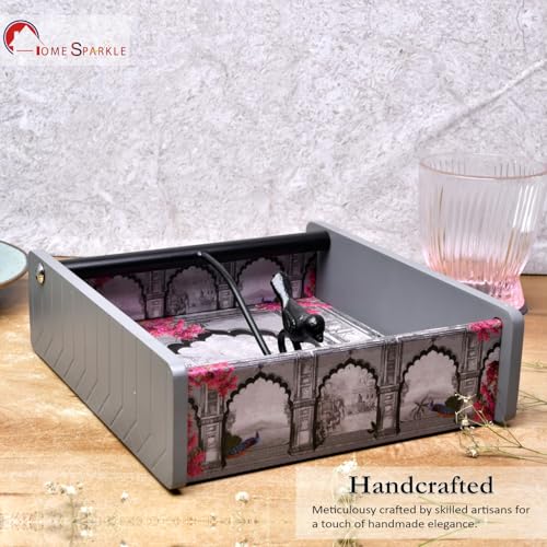 Image of Home Sparkle Napkin Storage 1 Pack | Grey |Table Napkin Holder Tray for Kitchen, Dining, Restaurant & Home Decor | Indoor & Outdoor Use | Stylish & Durable (C6V31)