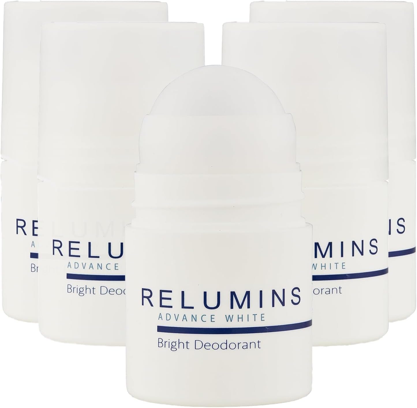 Relumins Advance Natural Brightening Deodorant for Dark Underarms, Roll On Deodorant for Women and Men with Glutathione, Kojic Acid, and Witch Hazel with 24-Hour Odor Protection, 1.5 fl oz (5 Pack)