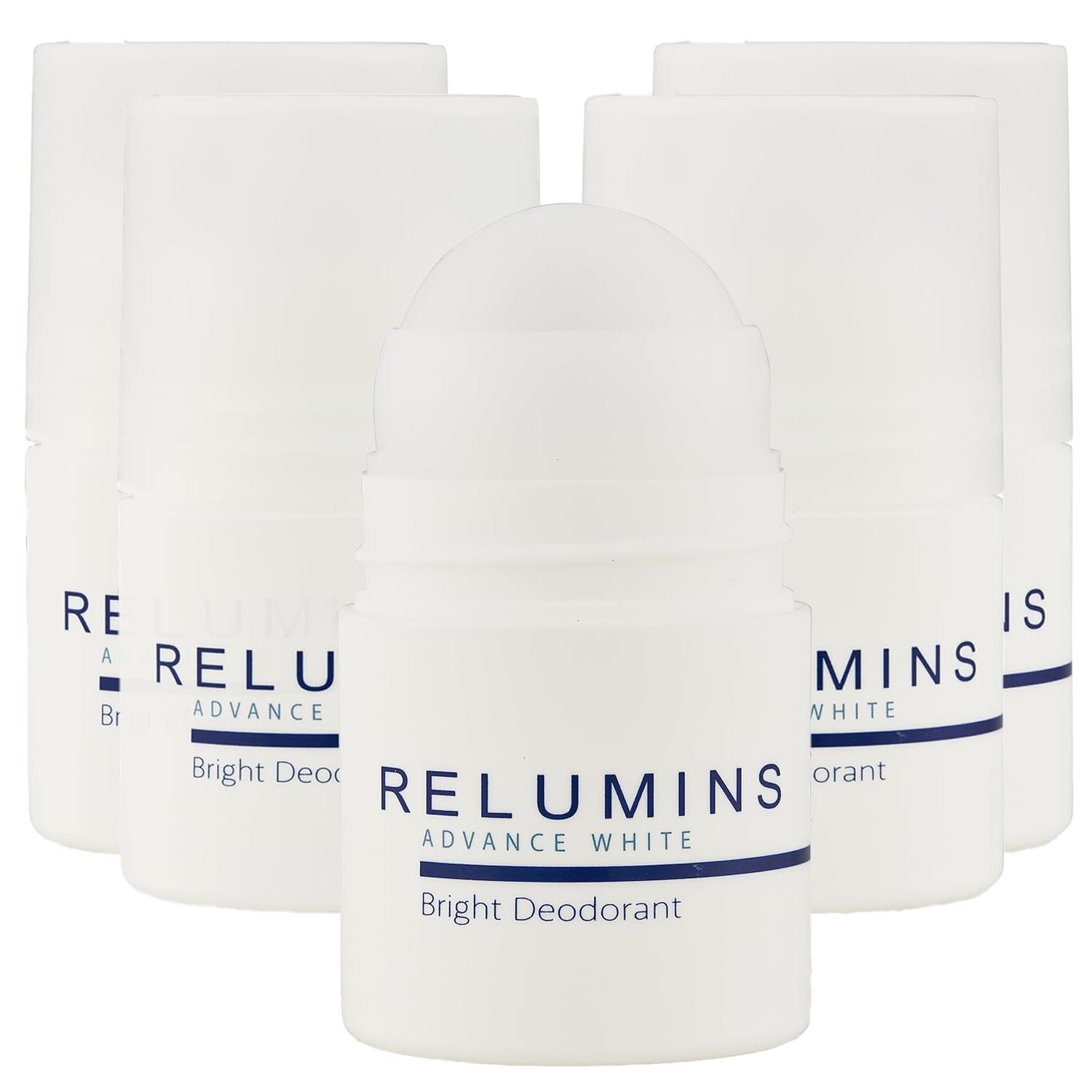 ReluminsAdvance Natural Brightening Deodorant for Dark Underarms, Roll On Deodorant for Women and Men with Glutathione, Kojic Acid, and Witch Hazel with 24-Hour Odor Protection, 1.5 fl oz (5 Pack)