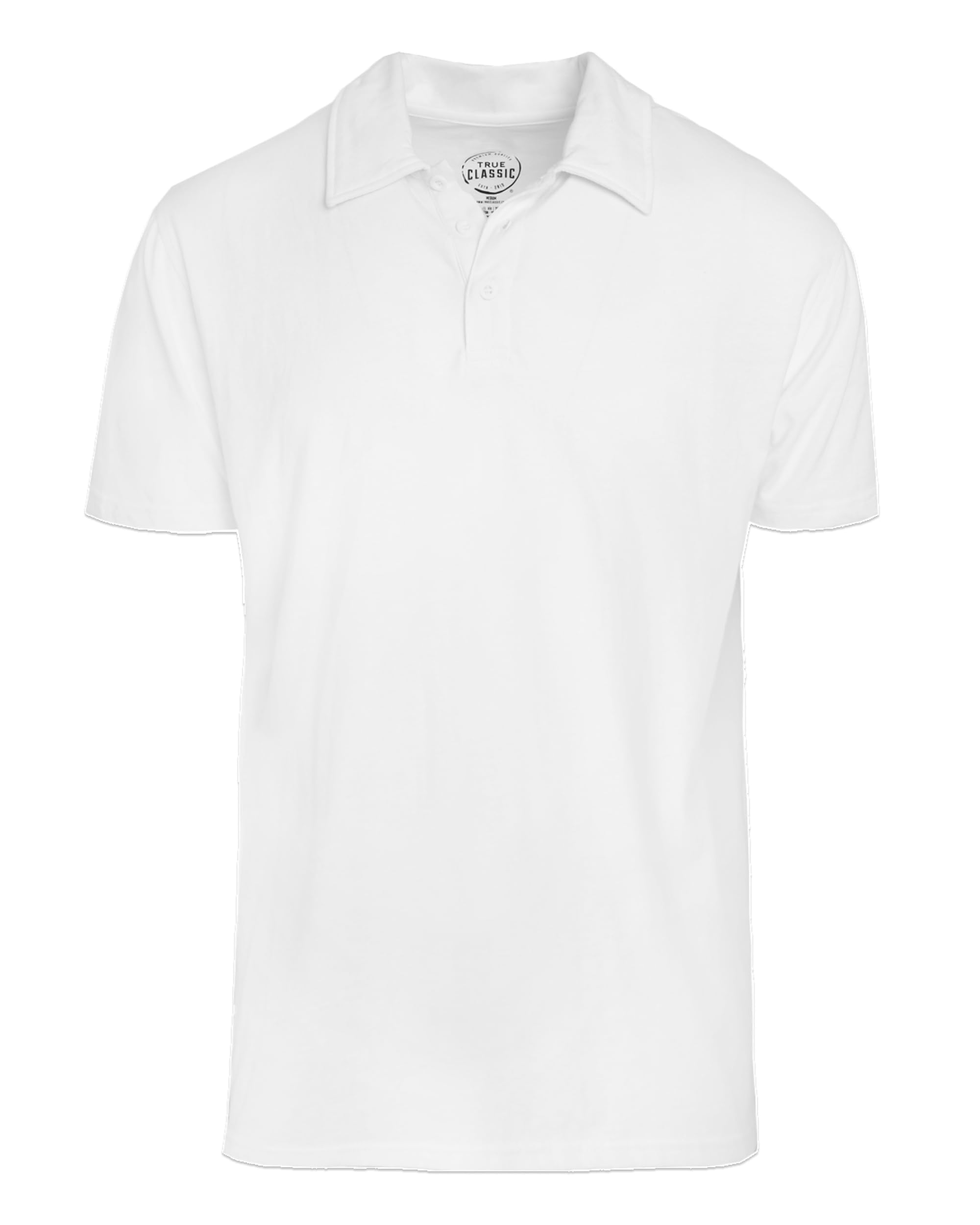 True Classic Short Sleeve Polo Shirts for Men - Cotton Men's Polo Shirts & Golf Shirt - Mens Collared Shirt Short Sleeve, White, Large