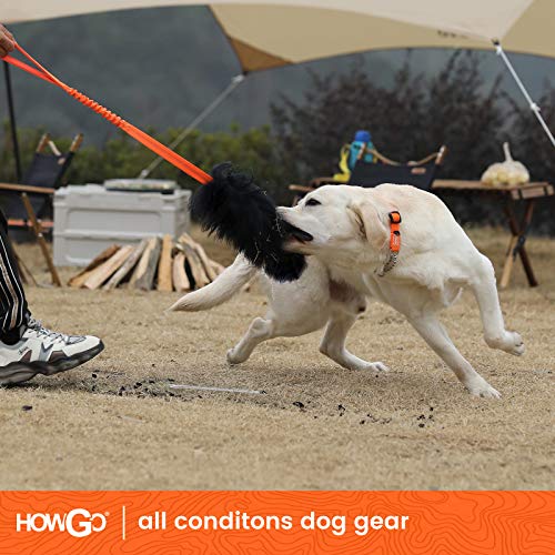 Howgo Dog Rope Toy,Dog Bungee Chaser Toy 100% Sheepskin,Sheep Smell Tug Toy For All Breeds(Orange, Large) #TOP2