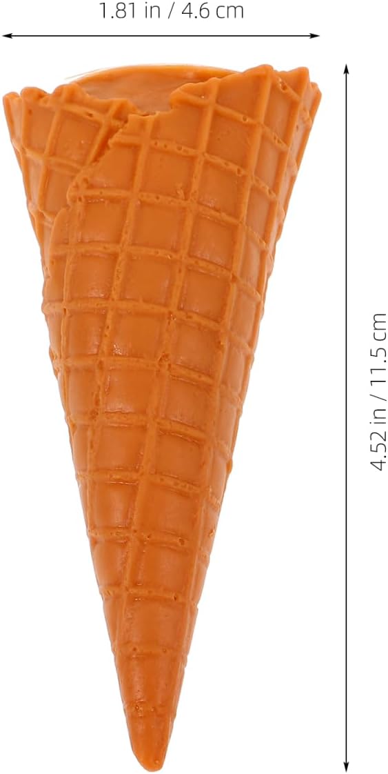 Artificial Ice Cream Cone Model, PVC Ice Cream Cones Model Simulated Crispy Display Props Fake Dessert Food Decoration for Kitchen Shop Sample Display Photography DIY Craft, 4.5inch