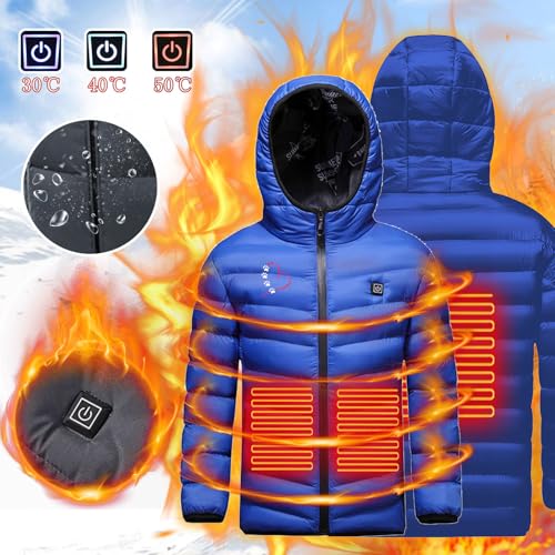Children Heated Jacket Boys Girls Hooded Heating Coat USB Charging Electric Outwear 3 Heating Zones Body Warmer2