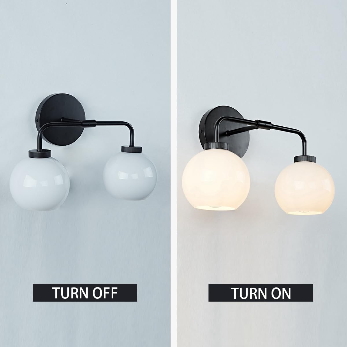 Kinkiety do sypialni, lampa ze szkła dmuchanego z ramą stalową, nowoczesna szklana lampa do wnętrz i na zewnątrz, oświetlenie łazienki, salonu, kuchni, pomieszczenia