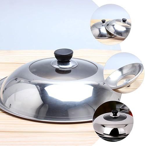 Miniatura 4 de Happyyami Tapa de olla de acero inoxidable, tapa universal para sartenes de vidrio, tapa de 14.2 in, tapa de sartén de vidrio templado, tapa de