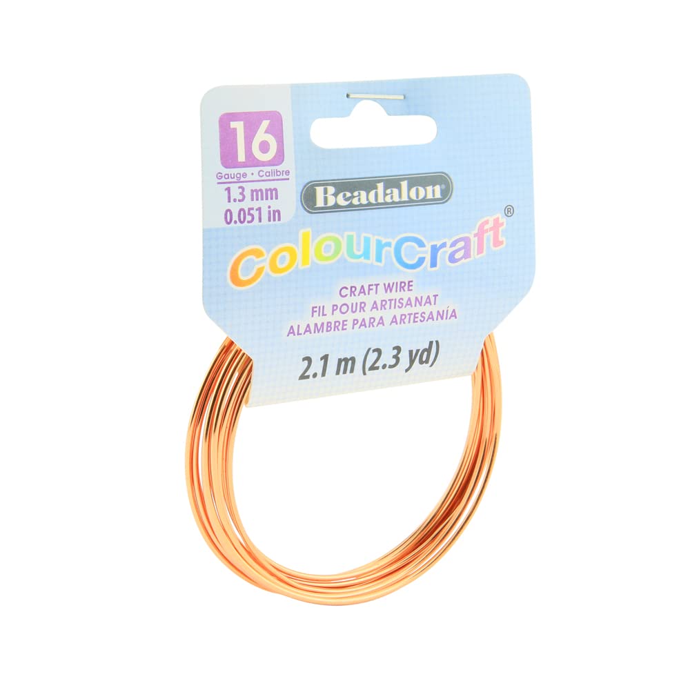 Beadalon Fil ColourCraft - Calibre 16 - 1,29 mm - Couleur cuivre - Bobine de 2,1 m