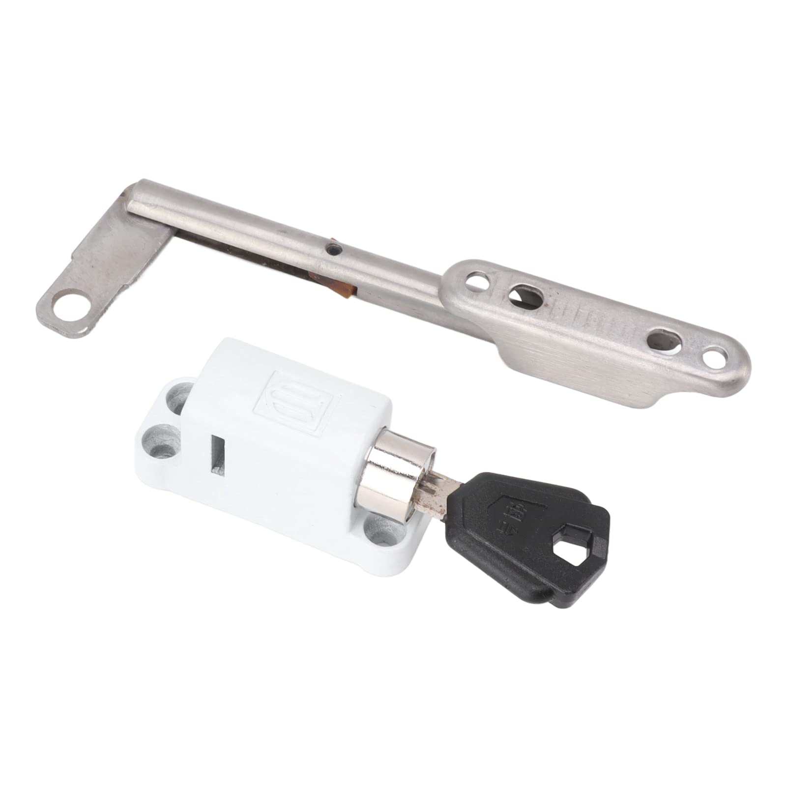 Barre de sécurité pour fenêtre coulissante |Tige de tension de 12 cm pour panneaux coulissants |Protection enfant et grille de ventilation |Serrure en alliage de zinc avec clé