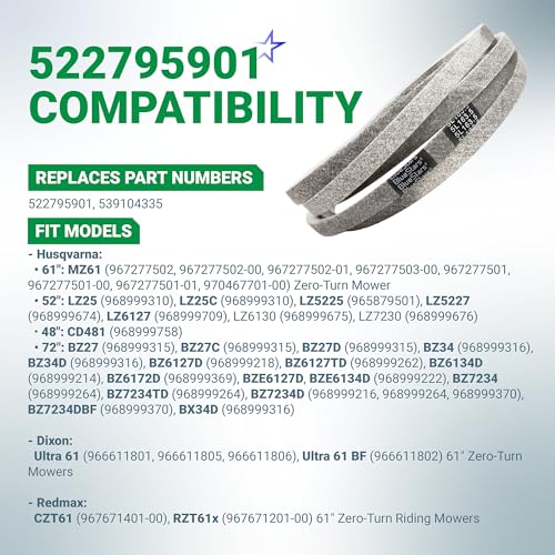 Image of BlueStars 522795901 Deck Belt | Aramid Cord | 5 /8 inch x 163.5''