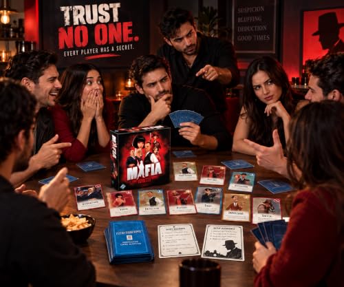 Image of Mafia: Vendetta Party Card Game - Social Deduction Game for Friends & Family, Strategy, Bluffing & Hidden Roles, 7-17 Players, Ages 14+, 30-45 Minutes