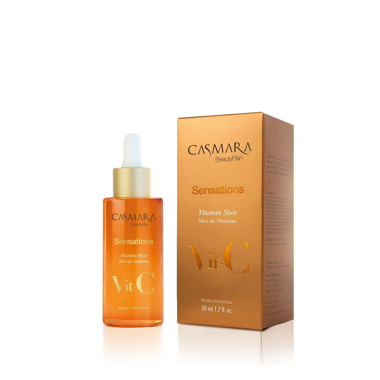 CASMARA - Serum Facial, Shot de Vitamina A, Vitamina C, Vitamina E y Acido Hialuronico, Serum Hidratante Antioxidante para Todo Tipo de Piel, Skin Care, Tonico Facial Rejuvenecedor Efecto Tonificante