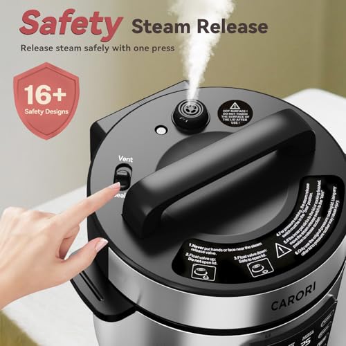 Image of Electric Pressure Cooker 6 Qt, 9 Functions Programmable Instant Pot with IMD Touchscreen, Rice Cook, Slow Cook, Steam, Saute, Warm, 16+ Safety Features, 1000W Silver
