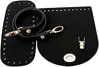 Vista 6 de Juego de 3 piezas para hacer bolsas de bricolaje, parte inferior de bolsa, correa de bolsa y cubierta de solapa para bolsa, de piel sintética