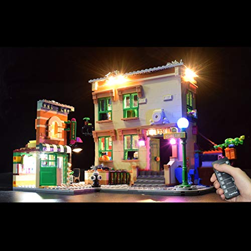 PEXL LED Lighting Set for Lego Sesame Street, Lighting Light Set for Lego 21324 Sesame Street (Without Lego Set) - Remote Control Version