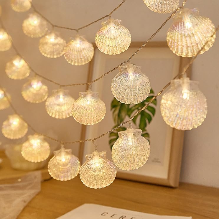 Sea String Lights Beach Ocean Seashell Battery Operated Led Light Fairy Decoration Led Lights Christmas String