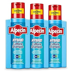 Alpecin Hybrid Shampoo 3x 250ml | Natuurlijke haargroei shampoo voor gevoelige en droge hoofdhuid | Energizer voor sterk haar | Haarverzorging voor mannen | Made in Germany