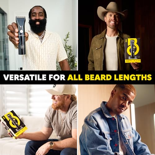 Image of The Beard Club Beard Trimmer for Men - Electric Cordless Rechargeable Beard & Hair Trimmer - High Power 7000 RPM - 8 Color Guides 45 Unique Trim Lengths - Travel Lock