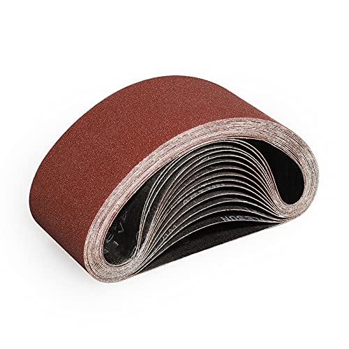 Sruhrak Bandes Abrasifs 75x457 mm-15 Pièces de 120 Grain Bande Ponceuse pour Ponçage et Polissage avec Ponceuse à Bande
