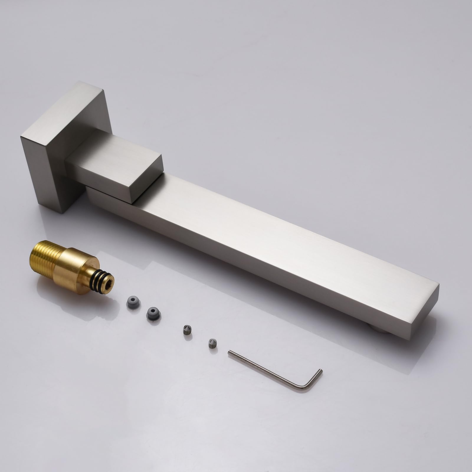 KAITAIHD Bruhsed Nickel Bath Tap Bathroom Tub Spout, Wall Single Hole Mount, Can be Folded, Brushed Nickel - Image 3