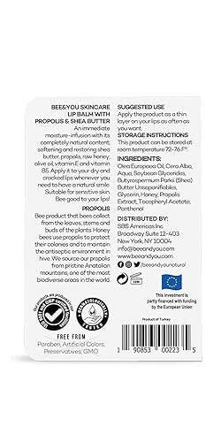 Miniatura 8 de Bee and You Ultra Acondicionador, 100% natural, bálsamo labial hidratante, tratamiento de labios agrietados severo, cera de abejas, extracto de