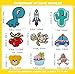 Harsgs 60pcs Random Assorted Styles Embroidered Patches, Bright Vivid Colors, Sew On/Iron On Patch Applique for Clothes, Dress, Hat, Jeans, DIY Accessories