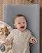 Blissful Diary Muslin Baby Changing Pad with Waterproof Lining Foam, Diaper Changing Table Pad with Cover for Dressers (Gray, Rectangular)