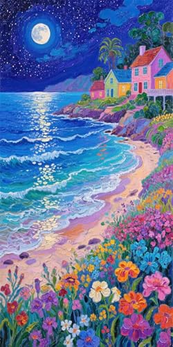 Diamond Painting playa, Manualidades Niños 10 años, Cielo estrellado Kit de Mosaicos de Diamantes, Kit Arte de Cristal para Adultos y Niños, Manualidades Adultos Painting, Decor Hogar 90x180cm k-72