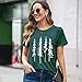 Women's Summer Shirts Pine Tree Tee Funny Graphic Nature Athletic Beach Muscle Shirts Hiking Outdoor Sport Tops, Green S