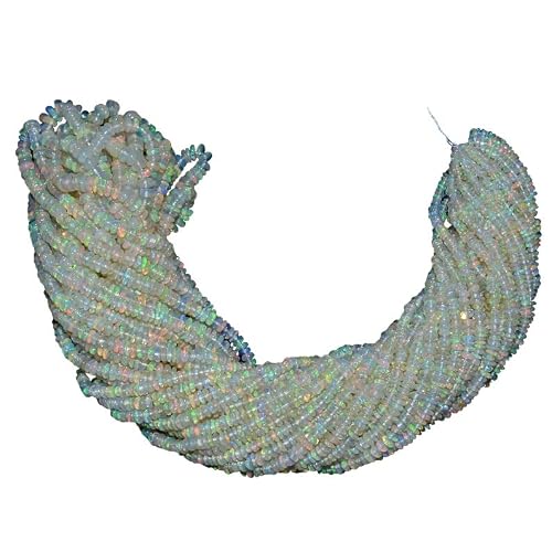 AAA+ etiopski opal welo ogień kamień szlachetny 2 mm-3 mm gładkie koraliki rondelle | naturalny etiopski opal kamień szlachetny gładkie koraliki rondelle | sznurek 40 cm