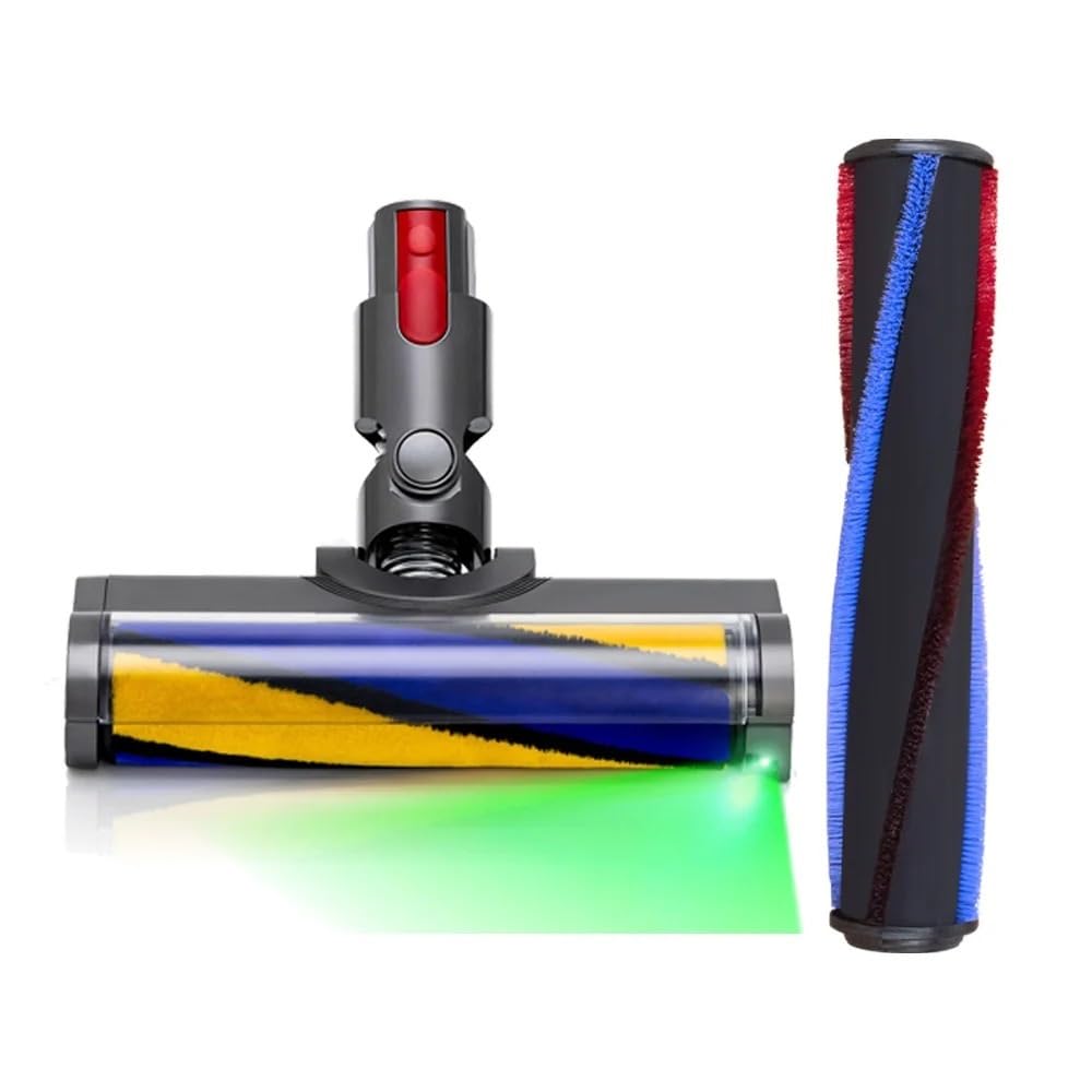 Cepillo Láser Compatible Con Dyson V12 Origin Los Accesorios De La Aspiradora Reemplazan La Cabeza Del Motor Con La Cabeza Del Cepillo Del Rodillo De La Alfombra De Luz Verde(Combination)