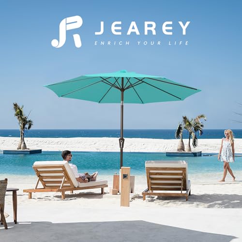 Image of JEAREY 10FT Outdoor Patio Umbrella, Market Umbrella, Turquoise