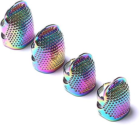 AXEN 4 Pieces Sewing Thimble, Metal Dazzle Gold Sewing Thimble Finger Protector, Accessories DIY Sewing Tool, Two Size 4 Pieces