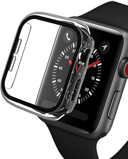 Case For Apple Watch SE, Series 6 Series 5 Series 4 40mm Screen Protector, All-around Bumper Protective, Hard PC Tempered Glass Protector Cover Clear