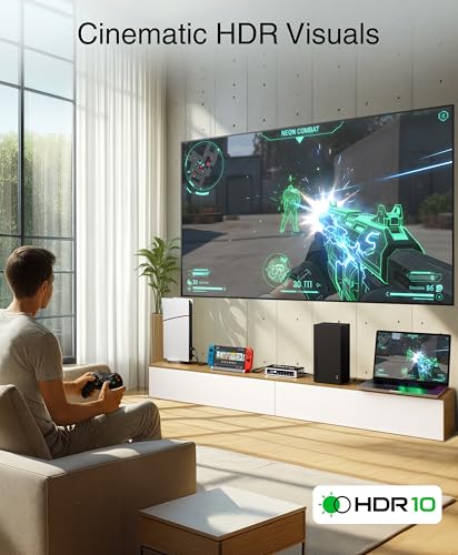 Image of KINIVO 501BN 4K HDMI Switch with IR Wireless Remote (5 Port, 4K 30Hz, Auto-Switching)