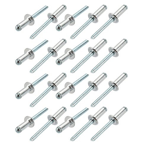 Sourcingmap 20 Pcs 6.4mm x 16mm x 13mm Aluminum Open End Large Flange Blind Rivets