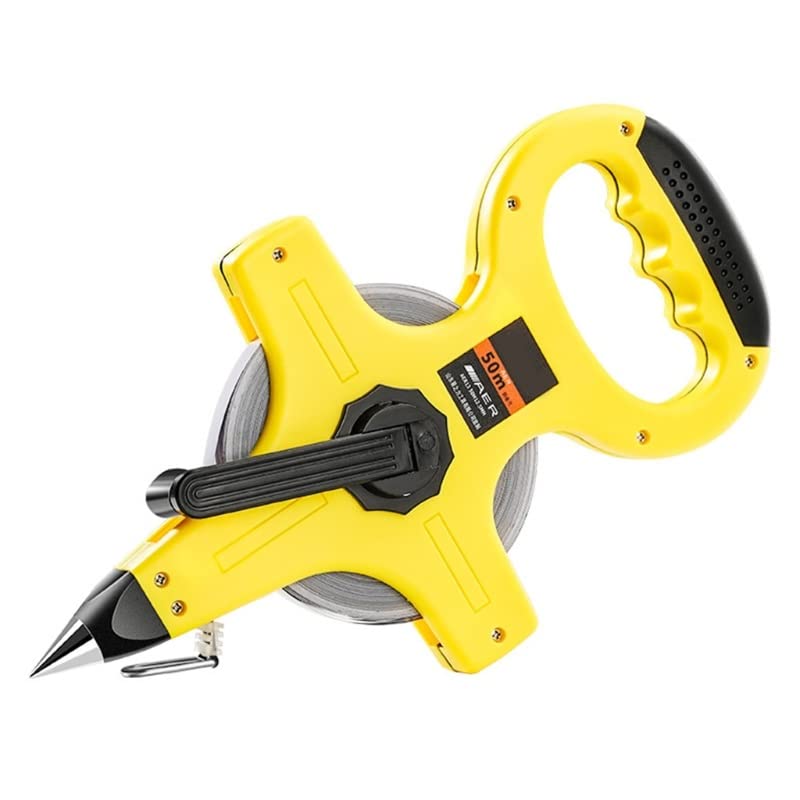 Cinta métrica， Cinta métrica Larga 30M 50M Cinta métrica de plástico de Carrete Abierto portátil Cinta métrica de ingeniería for Herramienta de medición de Pista e ingeniería(50M)