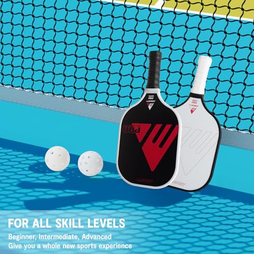 Image of AOBORTY Pickleball Paddles 4 Pack - USAPA Light Graphite Premium Rackets Fiber Face & Polymer Honeycomb Core Pickleball Set with 4 Outdoor Indoor Balls Including Portable Carry Bag