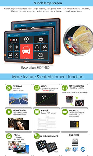 GPS Navigation for Cars 9 inch Big Screen Truck GPS Navigation System for Trucks Portable Car GPS Navigation System Built-in 8GB-256MB Voice Turn Alarm Satellite Navigator Lifetime Free Map Updates - Thumbnail 6