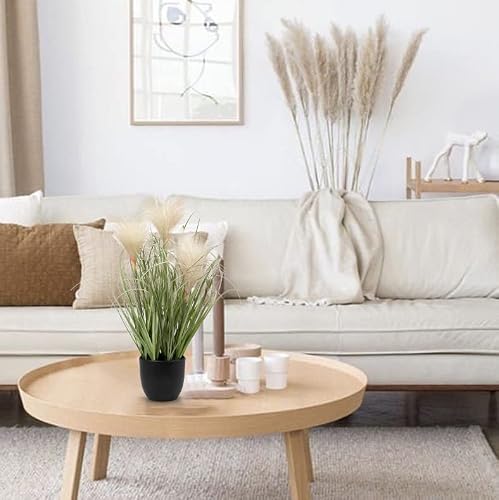 Briful Small Fake Plants 17" Faux Pampas Grass Plants Decor Artificial Potted Plants For Home Bathroom Office Desk Garden Indoor Decoration #TOP3