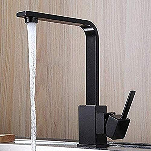 Grifo de fregadero de cocina Grifo de cocina Grifo Rústico Negro mate Grifo de fregadero de cocina Grifo de cocina giratorio de 360 ​​​​grados Grifo de una sola palanca Cover