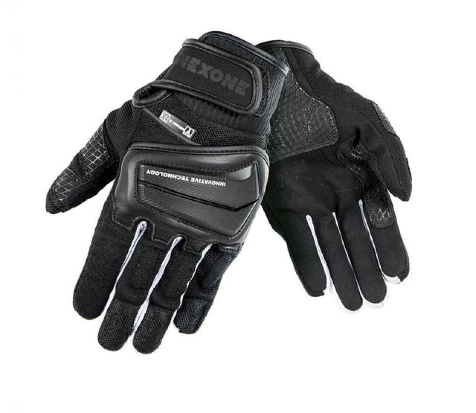 Nexone Gant Moto été Compatible avec Homme homologué CE Noir/Blanc modèle Napoli Taille 3XL