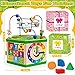 Wooden Activity Cube for 1 Year old, 12-18 Month Boys & Girls, 7-in-1 STEM Montessori Early Developmental Learning Toys for Kids Aged 1-2, Ideal 1st Birthday Gift Toys for Baby, Toddlers (Green)
