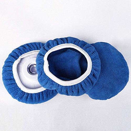 ZYTC Car Polishing Waxing Sleeve Polisher Pad Bonnet Microfiber Pad Soft Pack of 5 (Dark Blue, 9\"-10\") - Thumbnail 3