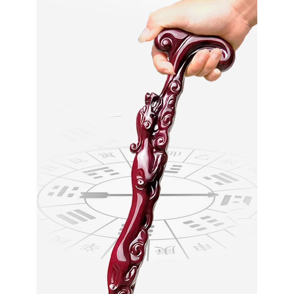Bastone da Passeggio per Uomo Anziano, Bastone da Passeggio in Legno Massello Testa di Drago, Canne di Legno in Stile Tradizionale Intagliate Artigianalmente in Legno con Punta in Gomma,94cm,Stampelle