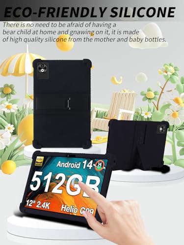 Coque silicone DOOGEE T40 Pro 12 pouces avec support ajustable noir
