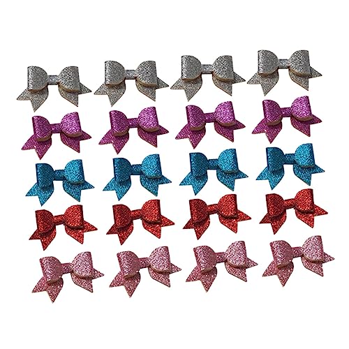 ibasenice 20Pcs Bowknot Hair Clips for Dogs Lovely Glitter Pet Hair Accessories for Parties Festivals to Enhance Your Pet Look