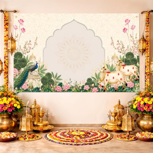 Best Janmashtami Decorations from Amazon India 17 Party Propz Pichwai Backdrop Cloth for Decoration Pooja - 2Pcs Ga...