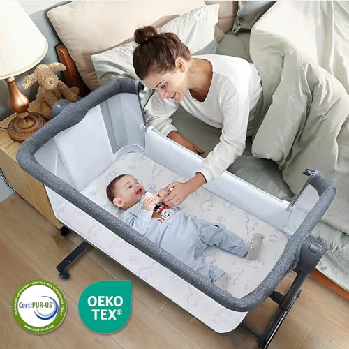 Image of Mochen Pack and Play Mattress Pad, Dual-Firmness Memory Foam Pack N Play Mattresses for Baby, 38 inchx26 inch Portable Trave Pack N Play Mattress with Breathable Dinosaurs Cover, Removable & Washable