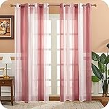 Tamaño y cantidad: Contiene 2 piezas de cortinas translúcidas por paquete y cada una mide 140 cm de ancho x 290 cm de alto. Nota: La medida de la altura (290 cm) es el total incluyendo las anillas.